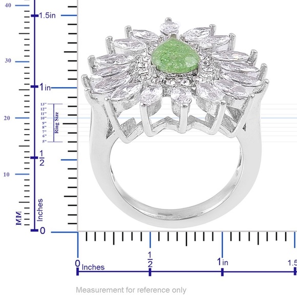 Crackled Simulated Green and White Diamond, - Picture 4 of 4
